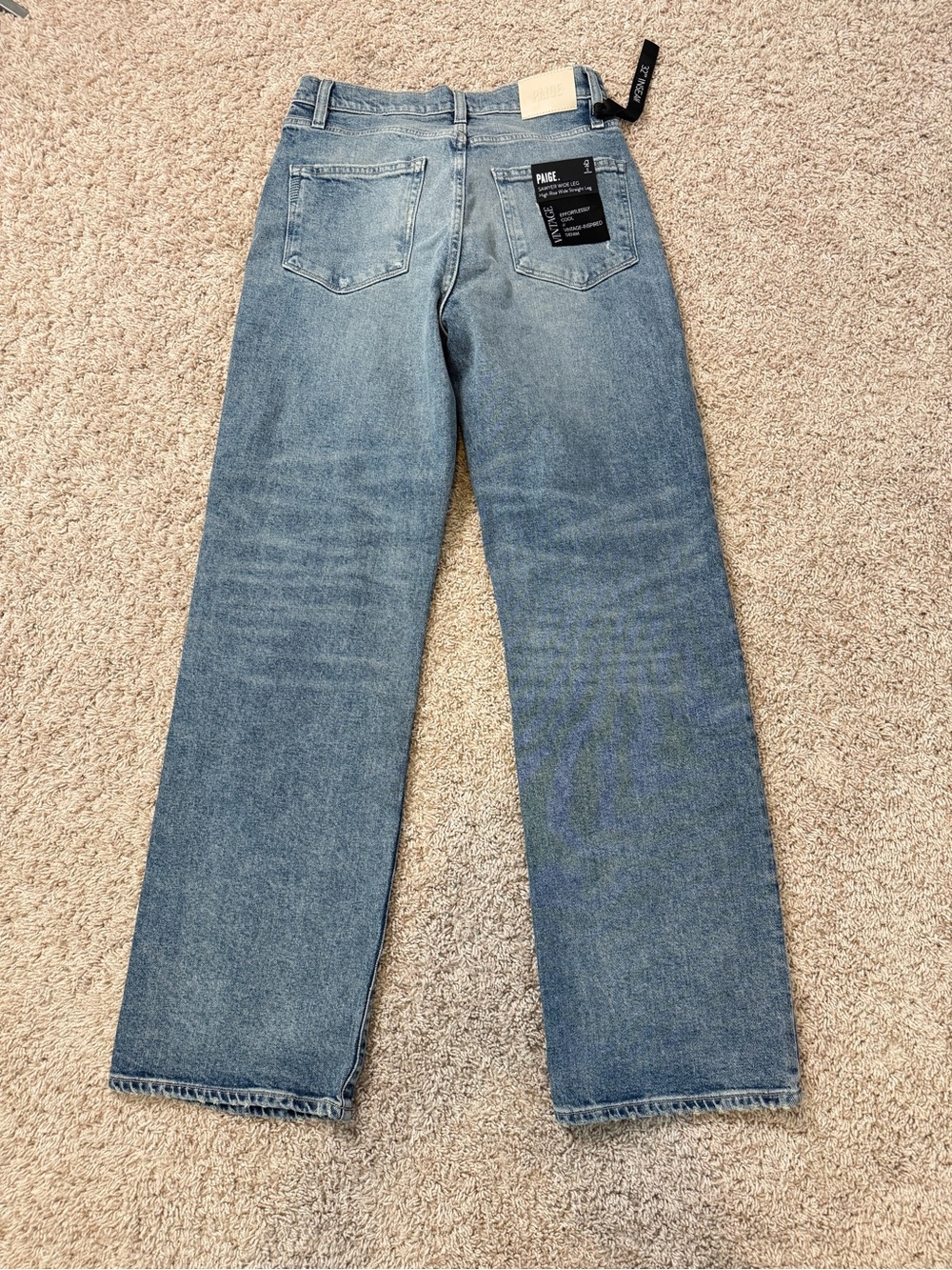 NWT PAIGE. SAWYER WIDE LEG High Rise Wide Straight Leg Jeans Size 28 - Picture 10 of 16